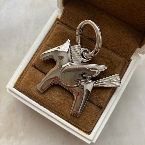 ペガサスチャーム キーホルダー 馬 ロデオ シルバー ネックレス