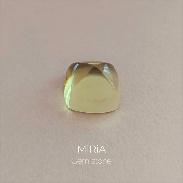 7ct レモンクォーツ・ルース　シュガーローフカット　オリジナルリングお仕立て可 1枚目の画像