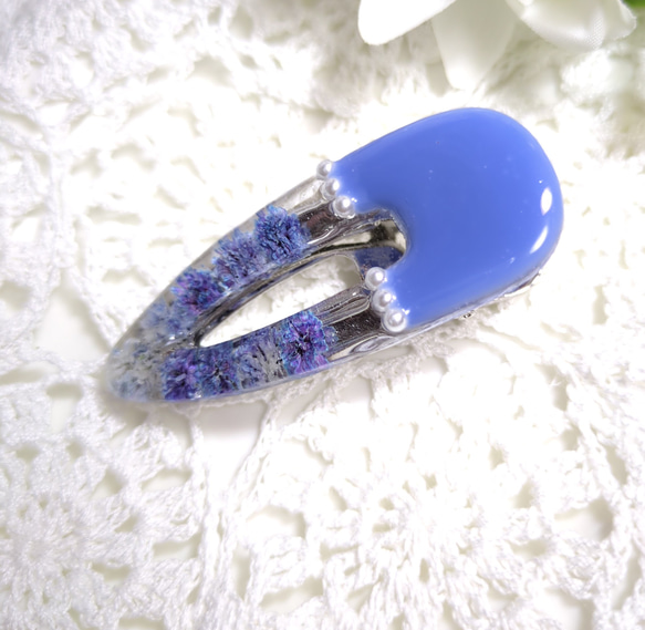 カラリーヘアクリップ ライトブルー 2枚目の画像