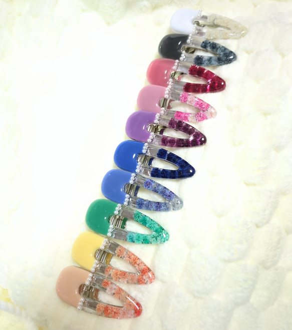 カラリーヘアクリップ ライトブルー 7枚目の画像