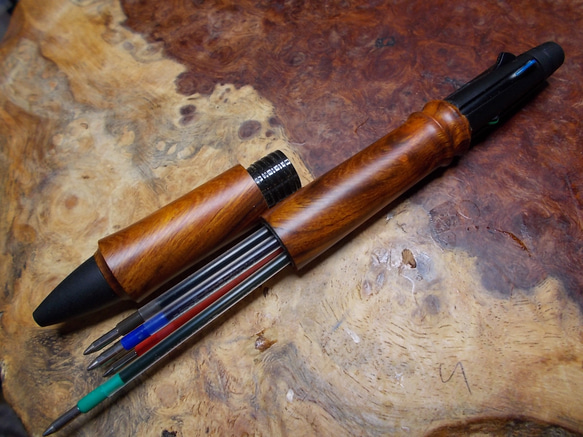 デザートアイアンウッドの三菱ピュアモルト4+1多機能ペン 改造手作り