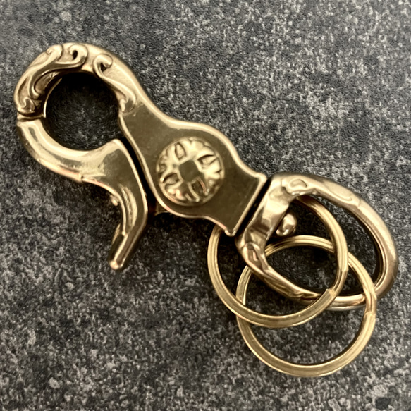 Creema限定 真鍮 メンズ キーリング キーフック キーホルダー パーツ