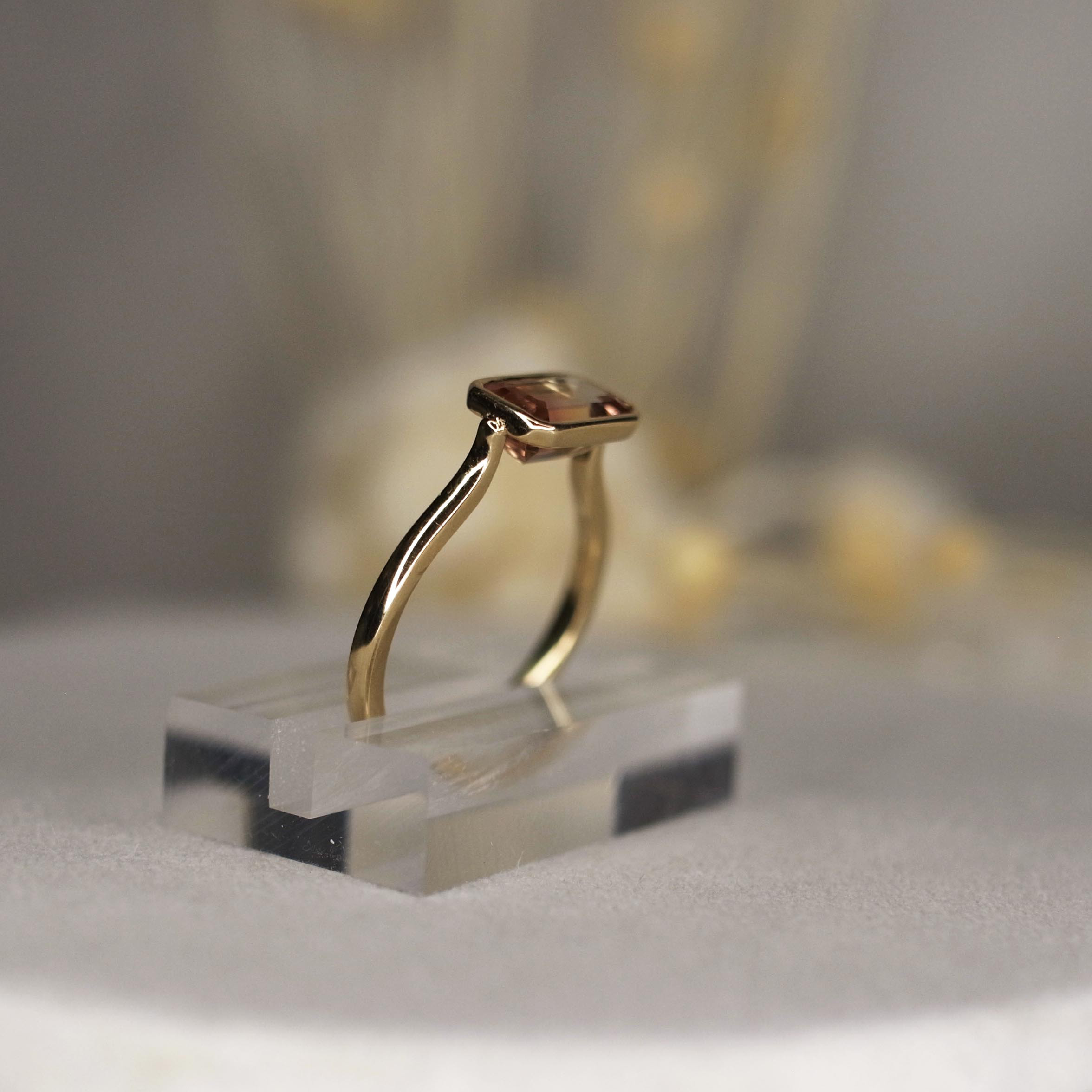 バイカラートルマリンAAA　K10リング　15号サイズ　№4