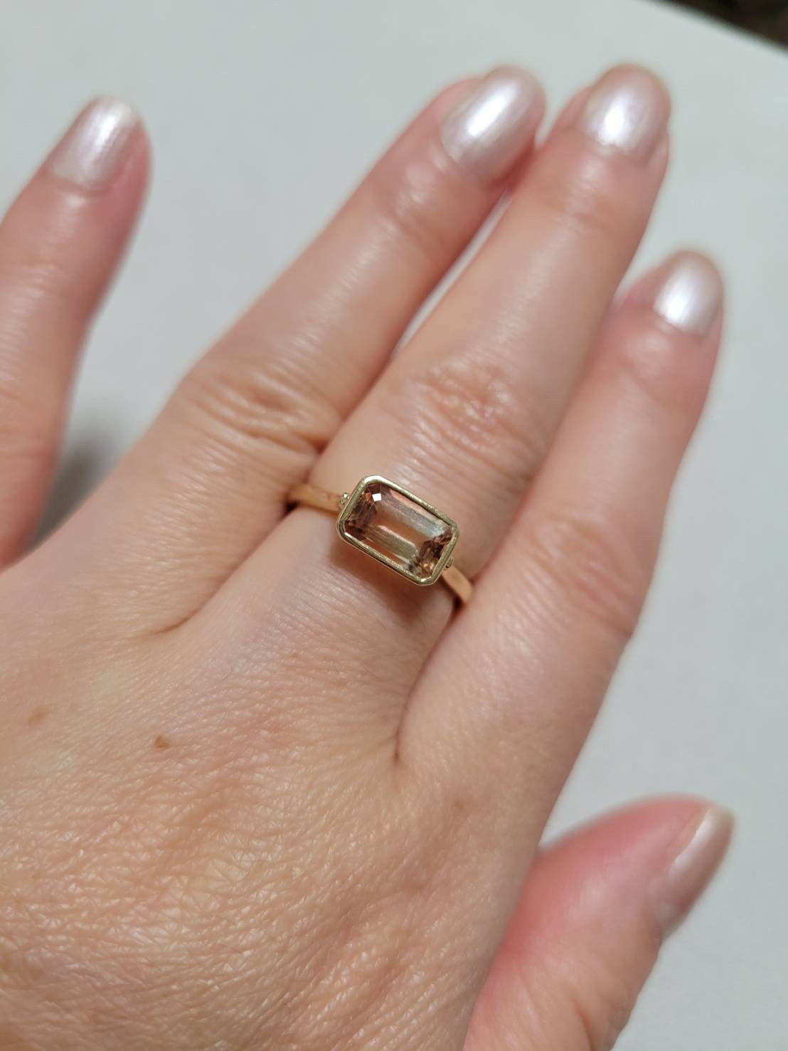 バイカラートルマリンAAA　K10リング　15号サイズ　№4