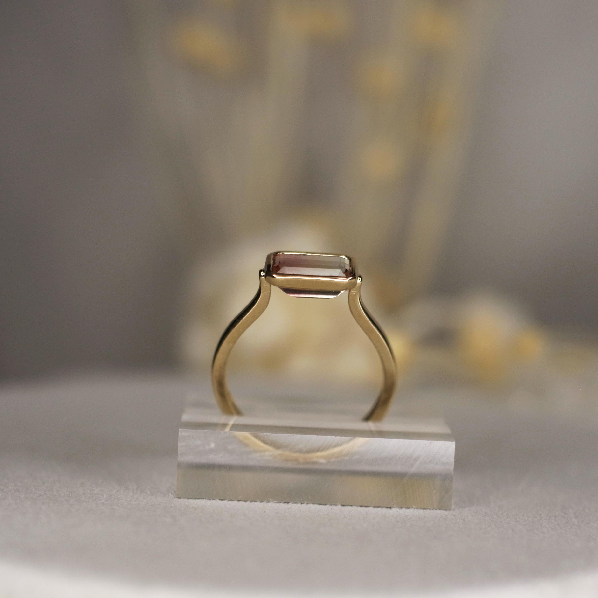 バイカラートルマリンAAA　K10リング　15号サイズ　№4