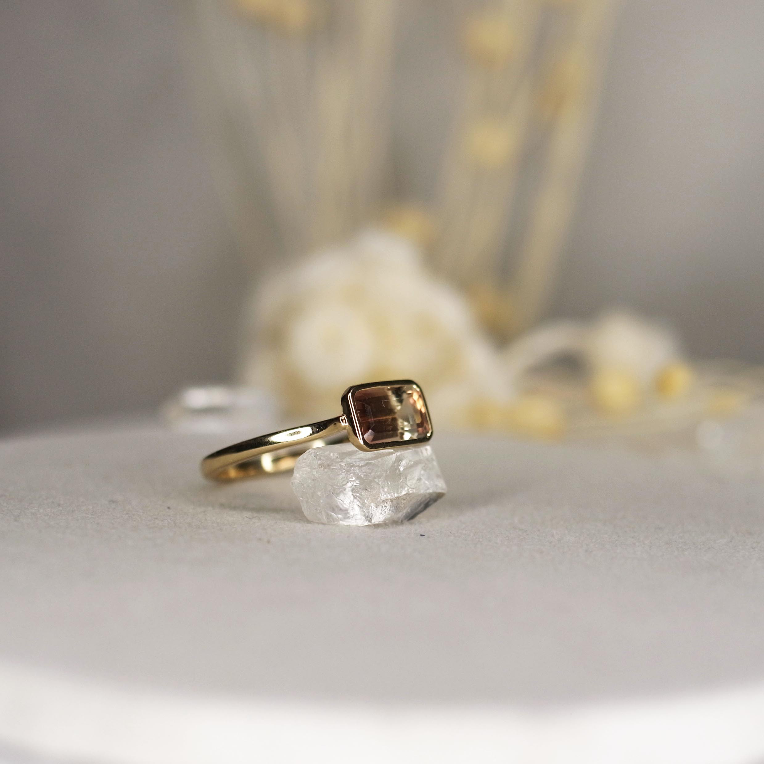 バイカラートルマリンAAA　K10リング　15号サイズ　№4