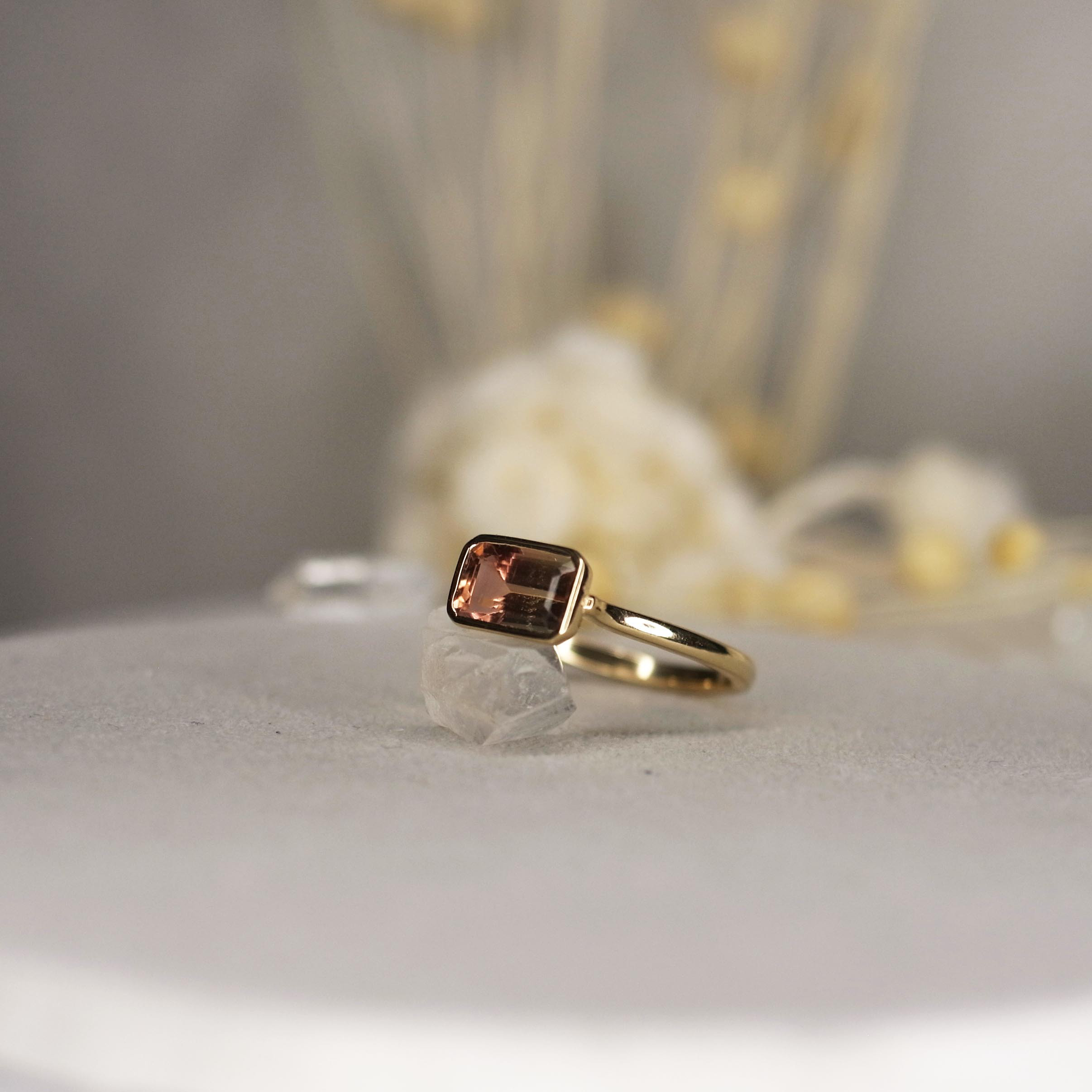 バイカラートルマリンAAA　K10リング　15号サイズ　№4