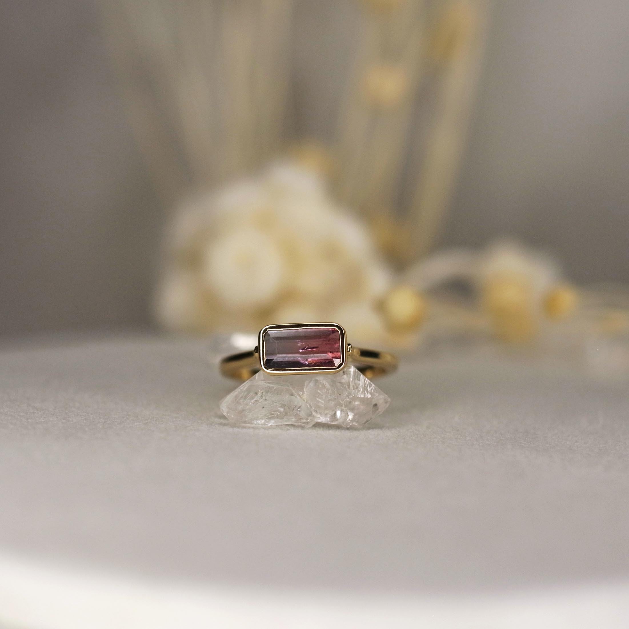 バイカラートルマリンAAA　K10リング　13号サイズ　№5