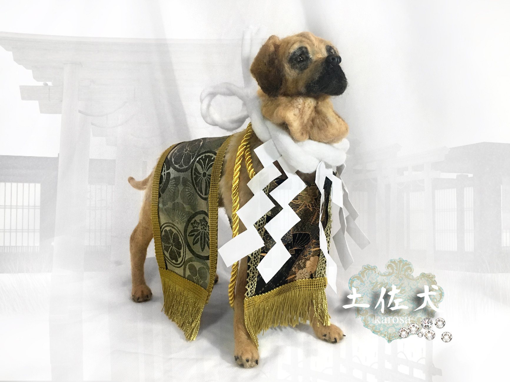 土佐犬　土佐闘犬　可動　完全オリジナル　羊毛フェルト　アートドール