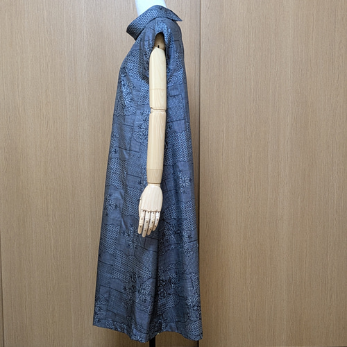 SOLD 着物リメイク 大島紬 ワンピース M〜L ワンピース さらあお 通販