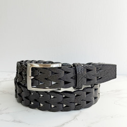 日本製 パイソン 33㎜巾 上質 リバーシブルベルト ダイヤモンド