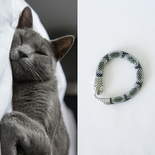 ヘビビーズブレスレット ヘビモチーフ・アニマルカラー】ビーズブレスレット｜神聖な守り