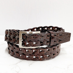 日本製 パイソン 33㎜巾 上質 リバーシブルベルト ダイヤモンド