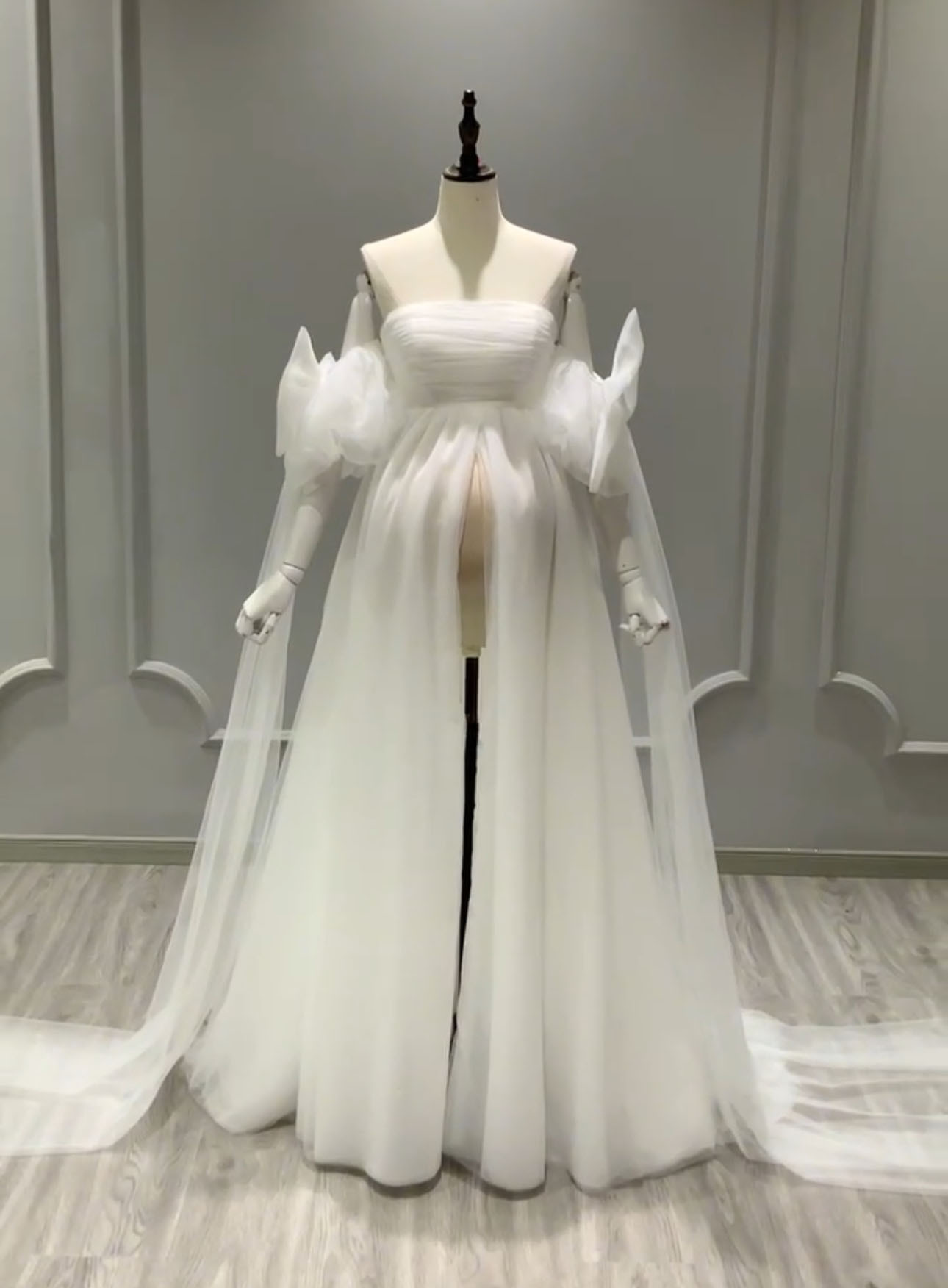 新作！マタニティードレス　妊娠　ホワイト　お色直し　テラコッタ・イエロー・オレンジ・ピンクなど　可愛いリボンお袖写真屋