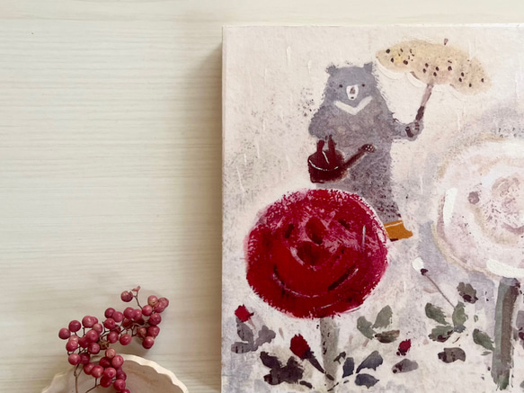 雨ふりの18cm  panel ・赤バラ白バラ 4枚目の画像