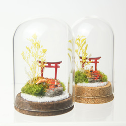 【敬老の日・誕生日ギフトに】落ち葉の物語　キツネ２匹[M／７５φ]【秋を彩る】 3枚目の画像