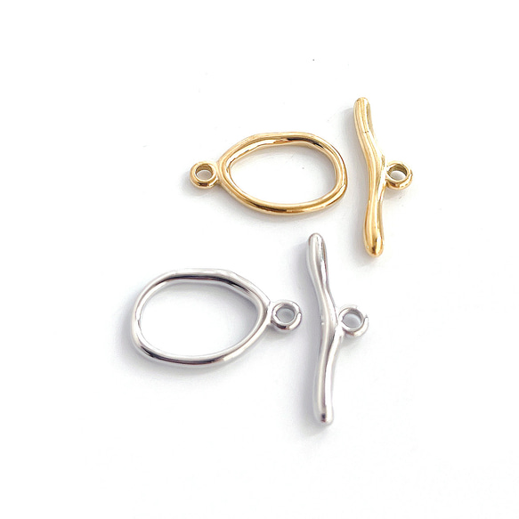 ess128-3 [1 套] 約 16*11 公釐扭曲橢圓形 &amp; 約 21.5 公釐條扣，醫用不鏽鋼 第6張的照片