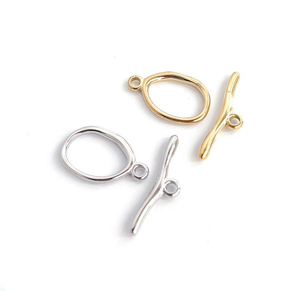 ess128-3 [1 套] 約 16*11 公釐扭曲橢圓形 &amp; 約 21.5 公釐條扣，醫用不鏽鋼 第7張的照片