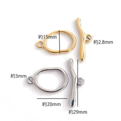 ess128-2 [1 套] 約 20 毫米扭曲橢圓形和約 29 毫米桿緊固件，醫用不鏽鋼 第8張的照片