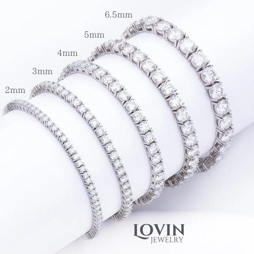 モアサナイト／テニスブレスレット【2mm/石】／シルバー925／14cm