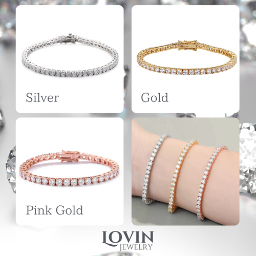 【圧巻10ct】最上級モアサナイト✖︎シルバー925 テニスチェーンブレスレット 極上モアサナイト】S925テニスチェーンブレスレット｜証明書付・W