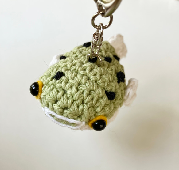 ミドリフグあみぐるみキーホルダー 5枚目の画像