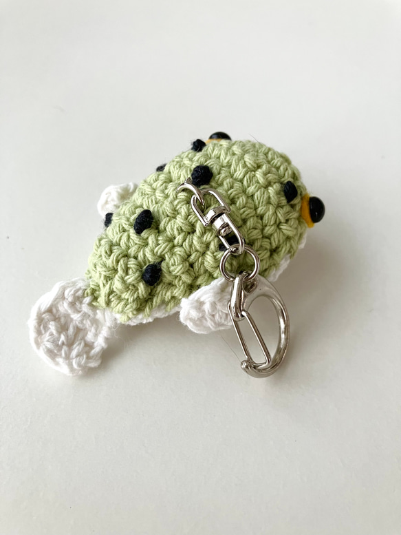 ミドリフグあみぐるみキーホルダー 2枚目の画像