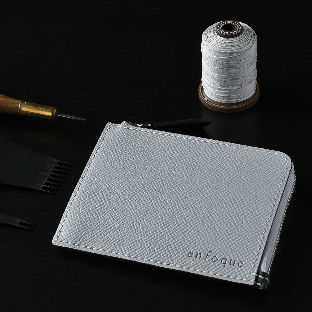 手縫い仕立てのL字ファスナー財布 フレンチレザー