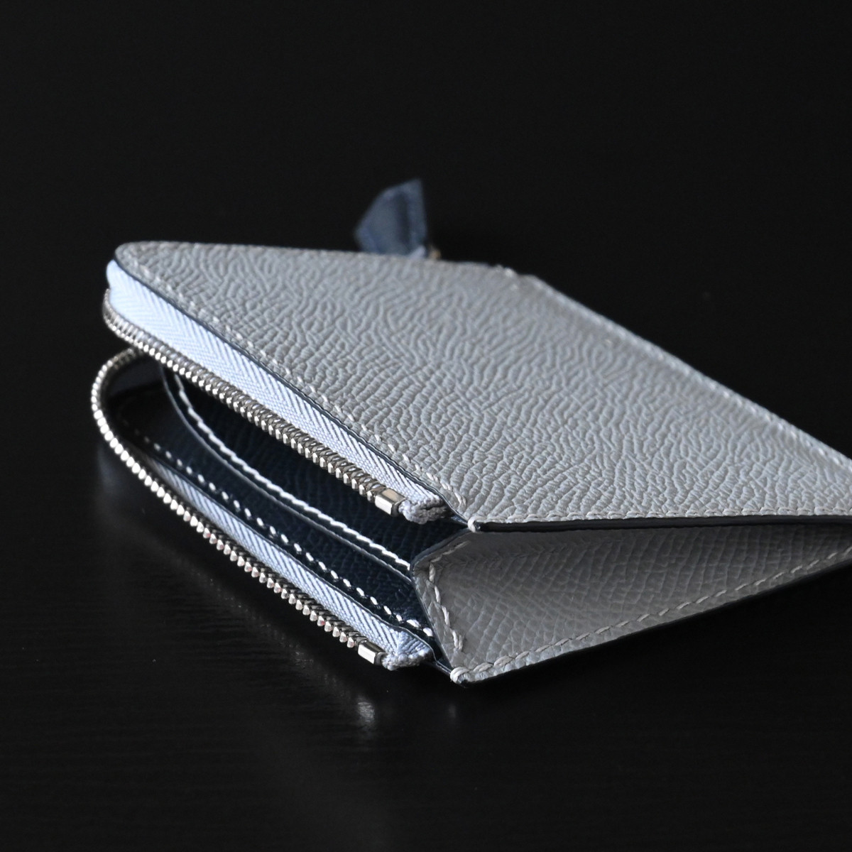 手縫い仕立てのL字ファスナー財布 フレンチレザー