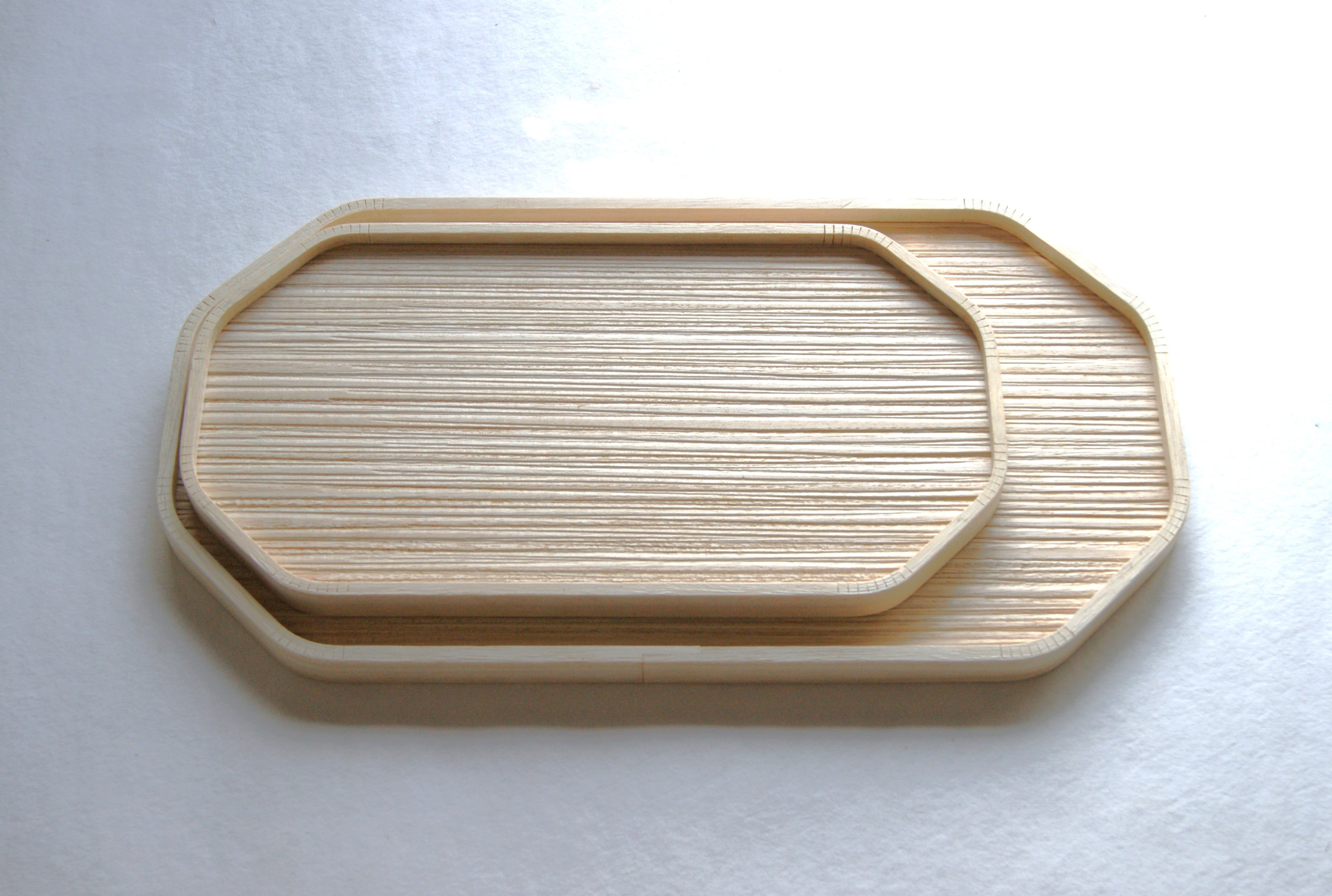 京都　茶道具工房のカフェトレイ 【ヘギトレイ】Ｍ　ナチュラル　桐製　茶道具職人