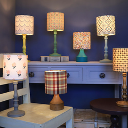 ◆HappyLamp◆Sサイズ/日本/会津木綿/レッド/JAPAN fabric/スタンドランプ/照明/素材の旅2025 14枚目の画像