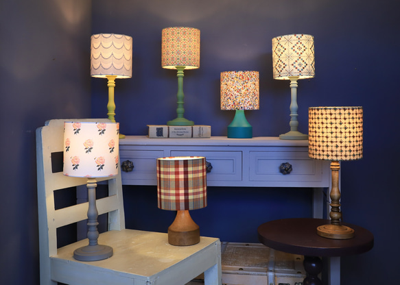 ◆HappyLamp◆Sサイズ/日本/会津木綿/レッド/JAPAN fabric/スタンドランプ/照明/素材の旅2025 14枚目の画像