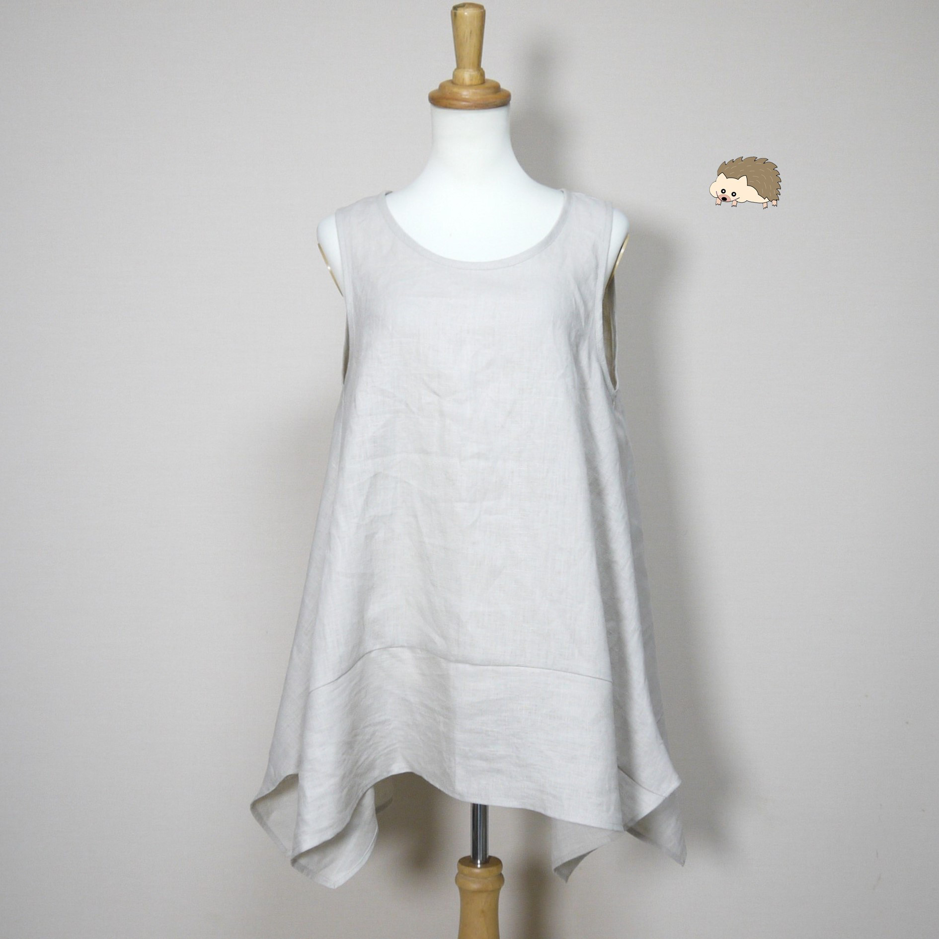 リネン◆フレアキャミ◆ナチュラル◆S・M・Ⅼ・LL（中厚、リネン100％）