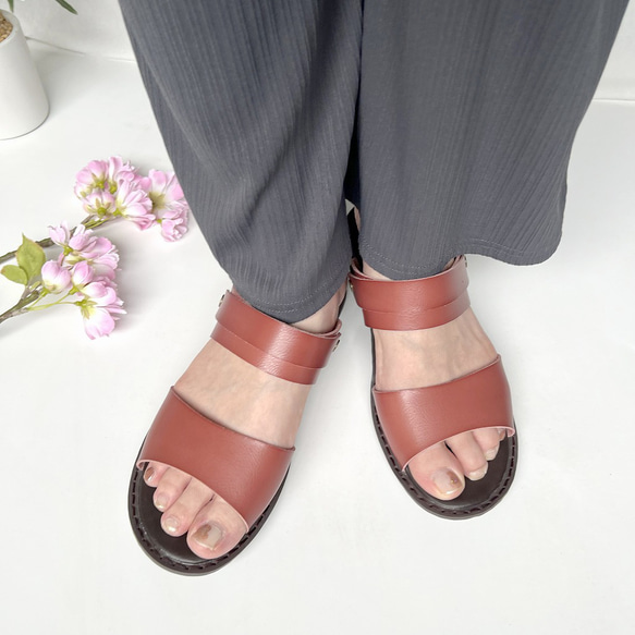 【限定販売】上品なローズピンク　2Wayサンダル リゾート風　4515 1枚目の画像