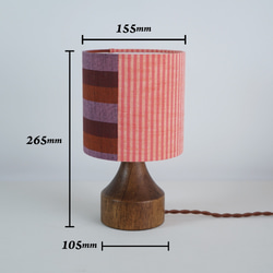 ◆HappyLamp◆Sサイズ/日本/会津木綿/ピンク/JAPAN fabric/スタンドランプ/照明/素材の旅2025 6枚目の画像