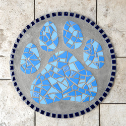 セール品　27cm  犬猫の足型ガーデンステップ（ブルー） 6枚目の画像