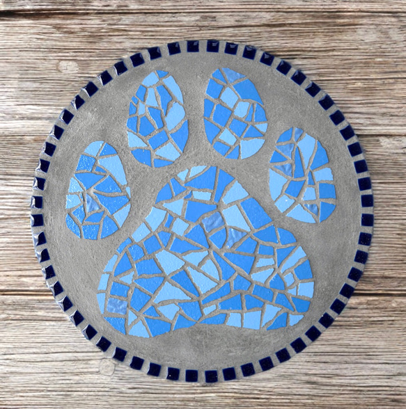 セール品　27cm  犬猫の足型ガーデンステップ（ブルー） 7枚目の画像