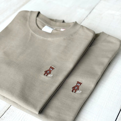 8くま 刺繍Tシャツ（サンドカーキ）【在庫限り】 2枚目の画像