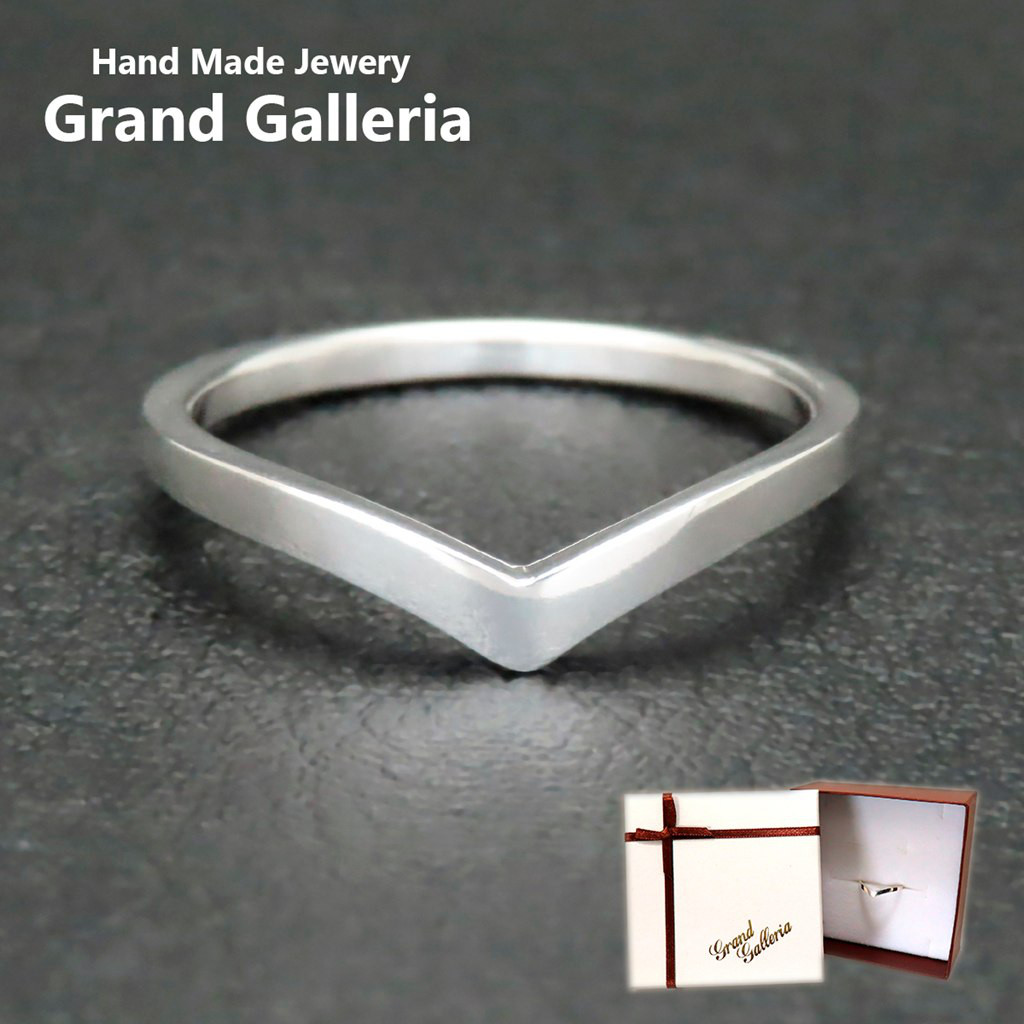 V字リング 指輪 シルバー925 【刻印無料】 V字 V字型 シンプル リング スターリングシルバー シルバー