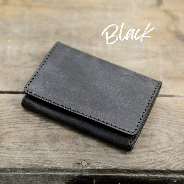 送料無料 カードケース 名刺入れ 本革 ブラック イタリアンタンニン鞣し カードケース  名入れ刻印無料 マヤ  大容量