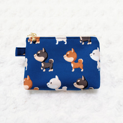 ハンドメイド ミニキーホルダーポーチ 柴犬レスラー柄 ハンドメイド ミニキーホルダーポーチ 柴犬レスラー柄 ハンドメイド