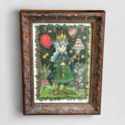 一点物】原画「ワクワクするもの」 アート アンティーク 絵画 森