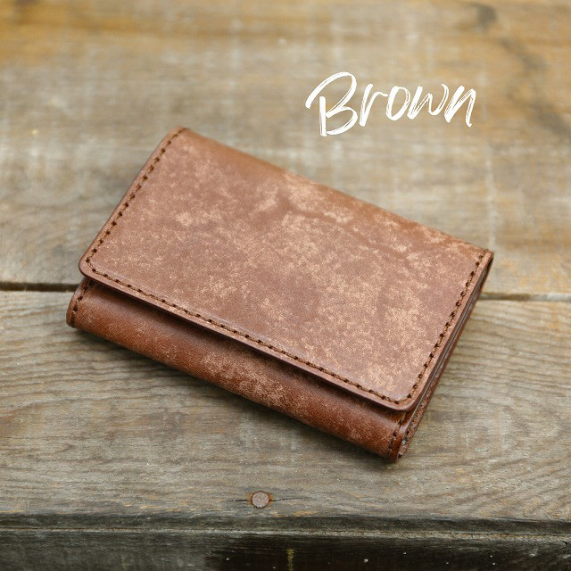 送料無料 カードケース 名刺入れ 本革 ブラウン イタリアンタンニン鞣し ギフトケース  名入れ刻印無料 マヤ 大容量