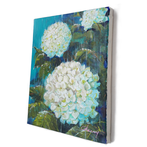 紫陽花　油絵　油彩　一点もの 紫陽花 油絵 油彩 一点もの
