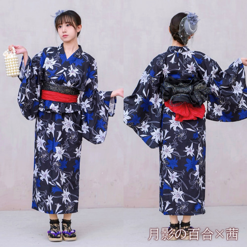 浴衣ワンピセット しわ兵児帯付き セパレート浴衣 2Way 二部式浴衣
