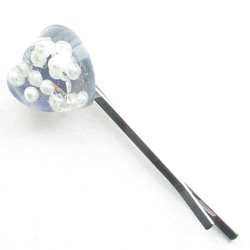 カチ割り氷が解けるほど、心のクォーツがドキドキしていますが、とても安心です。!!!<1点ものヘアピン>HP228 3枚目の画像