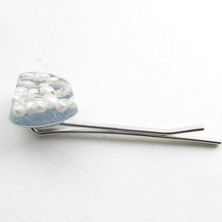 カチ割り氷が解けるほど、心のクォーツがドキドキしていますが、とても安心です。!!!<1点ものヘアピン>HP228 4枚目の画像