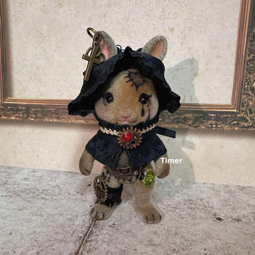 カスタム ウサギファミリー シルバニアファミリーの人形 グレー OC1