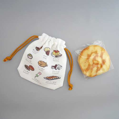 にほんご巾着バッグ 和菓子】小物入れ | おやつケース | ポーチ | 丹後