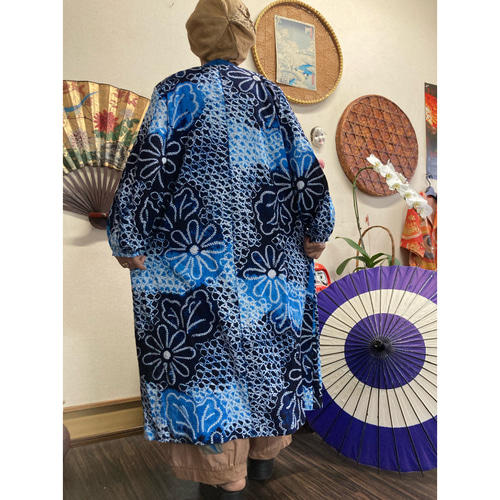 浴衣リメイク　有松絞りワンピース 専用です 浴衣 リメイク 有松絞り ワンピース ハンドメイド